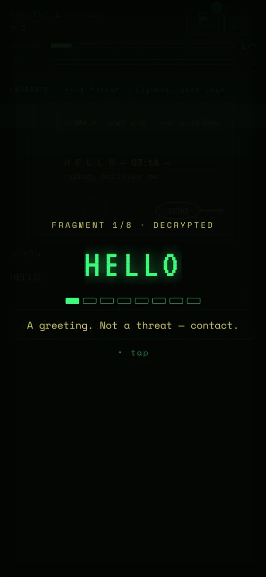 A decrypted fragment reading HELLO